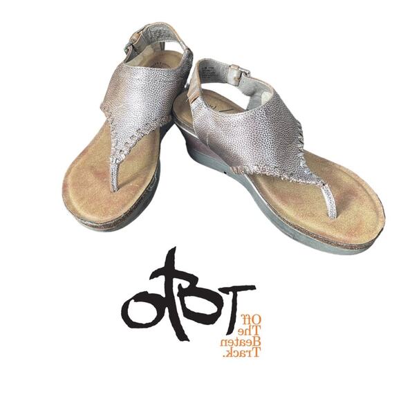 OTOB “Meditate” Silver Leather Sandals, Resort, Beach, Vacation, Summer Trendy 7 - Picture 1 of 9